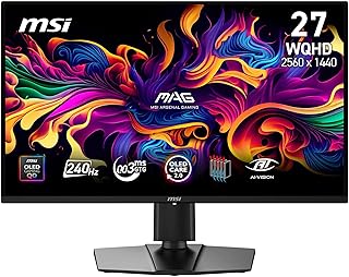 Compare MSI MAG 274QP QDOLED X24 27Inch WQHD Gaming Monitor, 2560 x 1440 Quantum Dot OLED Panel, 240Hz, 0.03ms, GSYNC Compatible, AMD FreeSync Premium, HDMI2.1, DP 1.4a, TiltHeight Adjustable, Black at KSA Price