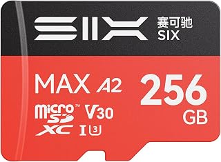 Compare SIX M200 256GB Micro SD Card  Read up to 190MBs for 4K UHD Continuous Recording A2,U3,V30 microSDXC Memory Card 256GB with Adapter for Action Cameras, Drones, Game Consoles, Dashcams, Smartphones at KSA Price