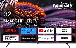Compare Admiral ? 32Inch Smart HD TV, HDMI & USB Connectivity  Builtin Chromecast, Dolby Sound System, UserFriendly Interface, Slim Design, ADL32JMSACP,Black, 2 Year Warranty. at KSA Price