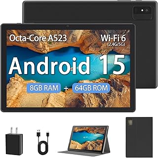 Compare Android 15 Tablet for Adults, 10 inch Tablet  GMS Certified Google Tablet Computer with OctaCore Processor, 8GB RAM 64GB ROM, 1TB Expand, WiFi 6 2.4G&5G, Black at KSA Price