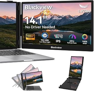 Compare Blackview Laptop Screen Extender, 14" 1080P FHD IPS Portable Monitor, UltraSlim Travel Dual Monitor Fit for 13"17.3" Laptops, USBC Plug &Play Extended Screen for WindowsMacAndroidSwitch at KSA Price