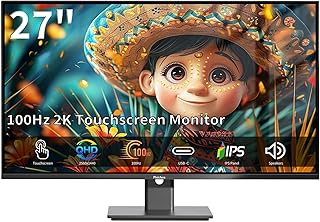 Touchscreen Monitor 27 Inch 2K 100Hz Gaming…