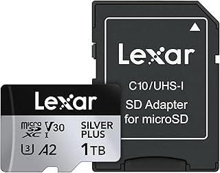Compare Lexar 1T Professional Silver Plus microSDXC Memory Card, UHSI, C10, U3, V30, FullHD & 4K Video, Up to 205150 MBs ReadWrite, for Videographers, Gamers LMSSIPL001TBNANU at KSA Price