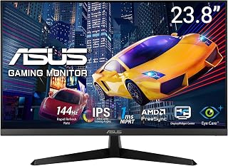 Compare ASUS Eye Care Gaming Monitor VY249HG2 — 23.8" Full HD 1920x1080 IPS, 144Hz, 1ms MPRT, AMD FreeSync, Frameless, Eye Care Plus, Antibacterial, HDMIVGA, VESA, 3Year Warranty, Black at KSA Price