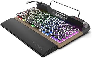 7KEYS Retro Typewriter Mechanical Gaming Keyboard,…