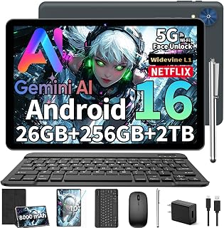 2026 Android 16 Tablet with Keyboard, Gemini AI…