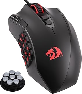 Compare Redragon M921 MMO Gaming Mouse, 12400 DPI High Precision Wired RGB Mice w18 Programmable Buttons, 12 Side Macro Keys, Software Supports for PC Laptop at KSA Price