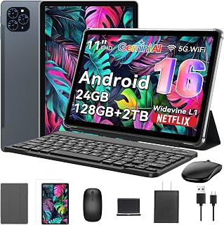 Tablet, 11 Inch Android 16 Tablets with Keyboard…