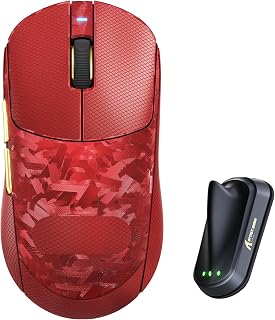 Compare ATTACK SHARK RS3 ULTRA Wireless Gaming Mouse, PAW3955MAX Sensor, Nordic 54L15 Chip, Carbon Fiber, 8K Hz Polling, 52K DPI, Ultralightweight 63g, BT2.4GWired Mice, for Esports & Pro Gamers, Red at KSA Price