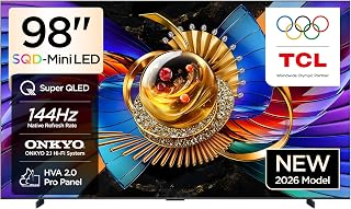 Compare TCL 98Q7D Pro Television 98 Inch Smart TV 4K SQDMini LED Super Colorful Quantum HDR 2000nits Gaming Google TV, 144Hz Native Refresh Rate, ONKYO 2.1 HiFi System, Dolby Atmos, Game Master 2026 Model at KSA Price