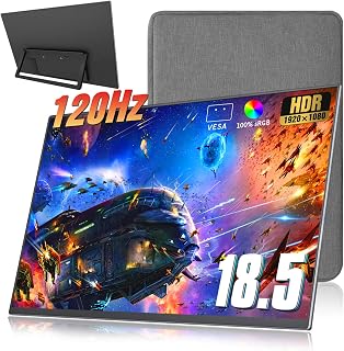 18.5 inch Portable Monitor + Sleeve 120Hz 1080P,100%…