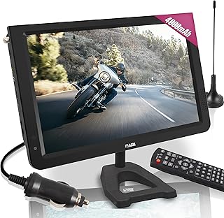 Compare 12inch Portable TV,Battery Powered TV with ATSCHDMIUSBSD CardAV Input,Mini Television with Control &TV Stand for Camping,Car,Travel,Emergency（Black Stand） at KSA Price