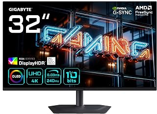 Compare Gigabyte MO32U24 32” OLED 4K UHD Gaming Monitor  3840 x 2160, 240Hz, 0.03ms, 300 cdm², GSync Compatible, FreeSync Premium Pro, Display HDR True Black 500, HDMI 2.1, Displayport 1.4 at KSA Price