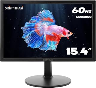 Compare SKitphrati 15.4inch Computer Monitor, 1200x800Resolution PC Monitor with HDMI, VGA, and Audio Ports, 60Hz Refresh Rate, VESA Wall Mount Support, Ideal for Office and Home Use, Black at KSA Price