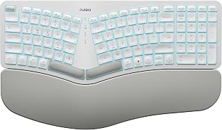Compare Nulea RT05 Wireless Ergonomic Keyboard, Split Keyboard with Wrist Rest, USBC Charging, 7Color Backlight, Natural Typing, Bluetooth and USB Connectivity, Compatible with Windows,Mac at KSA Price