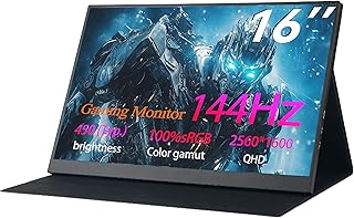 Compare Portable Screen Displays 2.5K QHD Display, 100% sRGB 144Hz Refresh Rate Gaming Display, Dual Type C HDMI Second Computer Screen, Travel Monitor for PS45 Xbox Switch MAC 16" 144Hz 2.5K at KSA Price