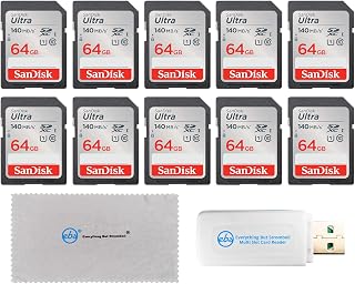 SanDisk 64GB 10 Pack Memory Card SD Ultra UHS-I…