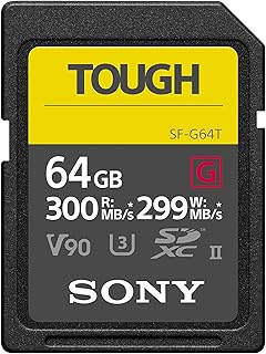 Compare Sony 64GB SFG series TOUGH specification UHSII U3 V90 SDHC Digital Memory Card Card  Read 300MBs Write 299MBs SFG64T at KSA Price