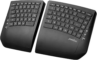 Compare Perixx PERIBOARD624B US Wireless Split Keyboard with Adjustable Angle, Slim Membrane Key, Black, US at KSA Price