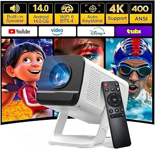 Compare Builtin Apps 1080P 4K Support Mini Projector with Android 14, Phone Remote at KSA Price