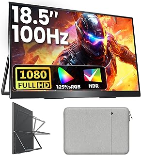 Compare Upperizon Portable Monitor 18.5" 100Hz with Stand FHD IPS HDR with Speakers HDMI USBC Travel Monitor for Laptop MacBook PC Surface PS5 Xbox, Large External Display VESA Compatible at KSA Price