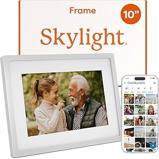 Compare Skylight Digital Picture Frame: WiFi Enabled with Load from Phone Capability, Touch Screen Digital Photo Frame Display  Customizable Gift for Friends and Family  10 Inch Silver at KSA Price