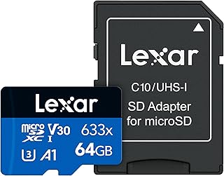 Lexar High-Performance 633x 64GB microSDXC UHS-I Card…