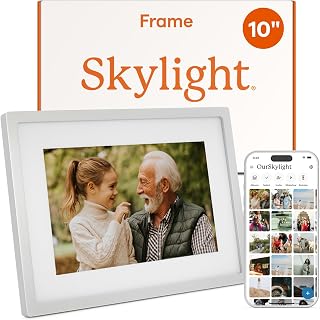 Compare Skylight Digital Picture Frame: WiFi Enabled with Load from Phone Capability, Touch Screen Digital Photo Frame Display  Customizable Gift for Friends and Family  10 Inch Silver at KSA Price