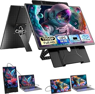 Compare Blackview UltraThin 16 Inch FHD 1200P Portable Monitor, Magnetic Support Rotation 360 °, External Laptop Screen for Travel & Office, Plug & Play – Compatible with WindowsMacPCPS5 at KSA Price