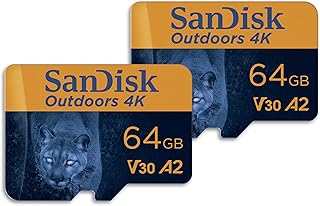 SanDisk 64GB 2-Pack Outdoors 4K microSDXC UHS-I…