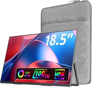 Compare VisionOwl Large Portable Monitor18.5 Inch Computer Gaming Display 100Hz 120% sRGB FHD 1080P USBC HDMI IPS Screen for Laptop MacBook Surface PC PS4PS5 Xbox with Kickstand VESA Mountable Speakers at KSA Price