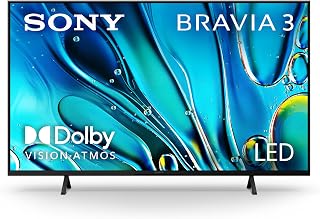 Compare Sony 43Inch Class 4K Ultra HD BRAVIA 3 LED Smart TV with Google TV, Dolby Vision HDR, and Exclusive Features for PlayStation®5 K43S30 at KSA Price