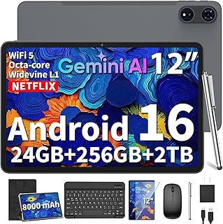 2026 12 Inch Large Tablet, Android 16 Tablet…