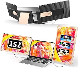 Compare S6 Laptop Screen Extender Monitor Portable, 15.6'' Dual Screen Monitor for Laptop Plug and Play, FHD 1080P IPS Multi Triple Monitor for 13''17'' Laptops Compatible with MacWinsAndroidDex at KSA Price