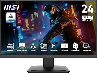 Compare msi PRO MP243L E14 24inch IPS 1920 x 1080 FHD Gaming Office Monitor, 144Hz, AdaptiveSynch, HDR Ready, HDMI, VGA Port,VESA Mountable, Tilt, 4Side Slim Bezel,1ms, Black at KSA Price
