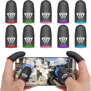 WLLHYF 10pcs Mobile Phone Gaming Finger Sleeves, Breathable…