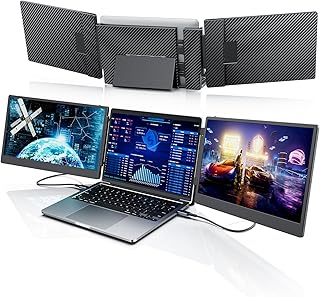 Compare S3 Laptop Screen Extender, 14'' Triple Portable Monitor for Laptops Plug and Play, 1080P FHD IPS Laptop Monitor Extender for 13''16.5'' Laptops Compatible with Windows, Chrome, Switch at KSA Price