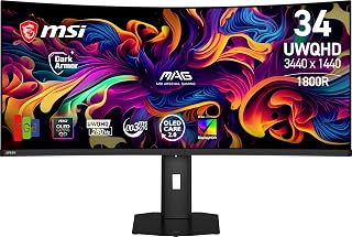 Compare msi MAG 341CQP QDOLED X28 34" UWQHD Tandem QDOLED Monitor,3440x1440,1800R,RGB Stripe,DarkArmor Film,Uniform Luminance,280Hz,0.03ms,AI Care Sensor,AMD FreeSync Premium Pro,NVIDIA GSYNC Compatible at KSA Price
