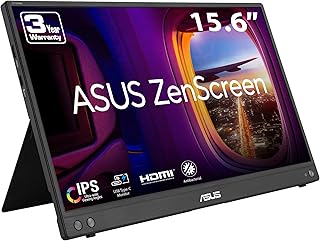 Compare ASUS ZenScreen 16” 15.6 inch viewable 1080P USBC Portable Monitor MB16AHV  Full HD, IPS, Blue Light Filter, Antiglare, Mini HDMI, Kickstand, Tripod Mountable, Protective Sleeve, 3 year warranty at KSA Price