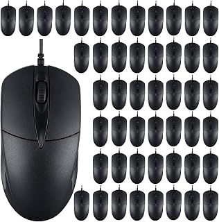 Kathfly 50 Pcs Black Wired USB Computer Mouse…
