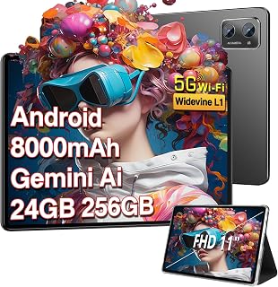 Compare Octa Core 10 Inch Android Tablet with 24GB RAM + 256GB ROM 2TB TF | 5G + 2.4G WiFi | FHD | GPS | Bluetooth 5.0 | 8MP + 5MP | Type C Touch Tablet with Case – Black at KSA Price