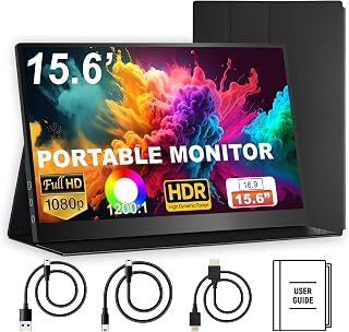 Portable Monitor 15.6 Inch 1080P FHD, External Portable…