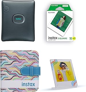 Compare Fujifilm instax Square Link 2 Smartphone Printer Photo Kit – Green KSA Version, 2Year Warranty – Kit Printer + Frame + Album + SQUARE Film 20 Sheets at KSA Price