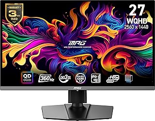 Compare MSI MPG 271QRX QDOLED, 27 OLED Gaming Monitor, 2560 x 1440 QHD, OLED 0.03ms Response time, 360Hz, True Black HDR 400, HDMI, DP Port, USB Type C, Tilt, Height at KSA Price