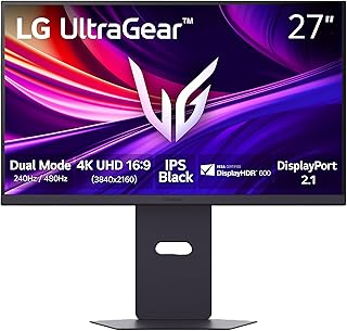 Compare LG 27G850AB 27inch Ultragear 4K UHD 3840 x 2160 IPS Gaming Monitor, DualMode 240Hz, 1ms, NVIDIA GSync Compatible, AMD FreeSync Premium Pro, VESA DisplayHDR 600, HDMI, DisplayPort 2.1, Black at KSA Price