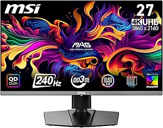 Compare MSI MAG 272UP QDOLED X24 27Inch 4K UHD Gaming Monitor, 3840 x 2160, Quantum Dot OLED Panel, 240Hz, 0.03ms, DisplayHDR TRUE Black 400, AMD FreeSync Premium Pro, USB C 15W PD, Frameless, Black at KSA Price