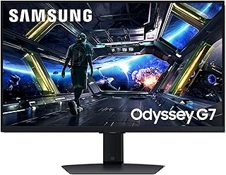 Compare Samsung 27” Odyssey G7 G70D 4K UHD IPS 144Hz 1msGtG Smart Gaming Monitor, AMD Freesync Premium, Vivid Colors, Adjustable Stand, Black Equalizer, LS27DG702ENXZA at KSA Price