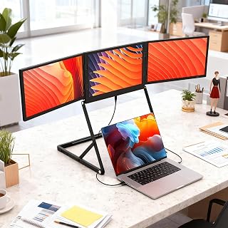 Compare Laptop Screen Extender, 15.6" 1080P FHD IPS Triple Portable Monitor 16:9, Play Extended Monitor at KSA Price