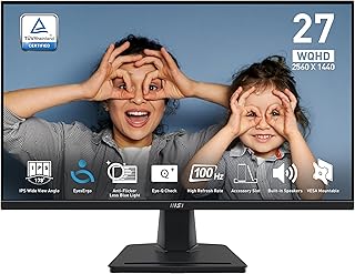 Compare MSI PRO MP275Q 27 Inch WQHD Office Monitor  2560 x 1440 IPS Panel, 100 Hz, EyeFriendly Screen, Builtin Speakers, TiltAdjustable  HDMI 2.0b, DP 1.2a at KSA Price
