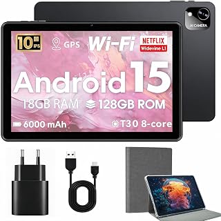 Compare 10 Inch Tablet Android 15 with Protective Case, 18GB RAM + 128GB at KSA Price